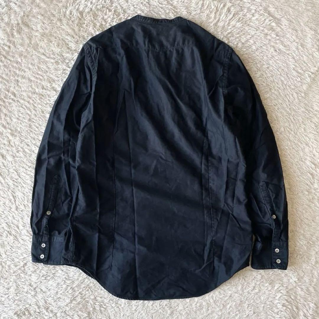 45R 美品 サテンスタンドイースタンシャツ 2 ネイビー