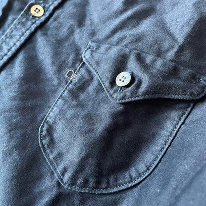 45R 美品 サテンスタンドイースタンシャツ 2 ネイビー