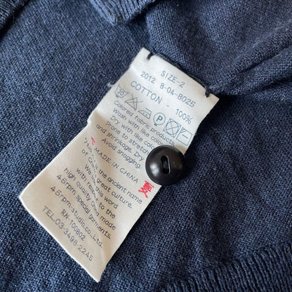 45R 美品 ギマニットカーディガン 2 紺 8048025