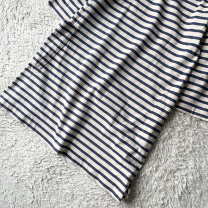 MHL 美品 カットソーボーダーワンピース 2 アイボリー ブルー