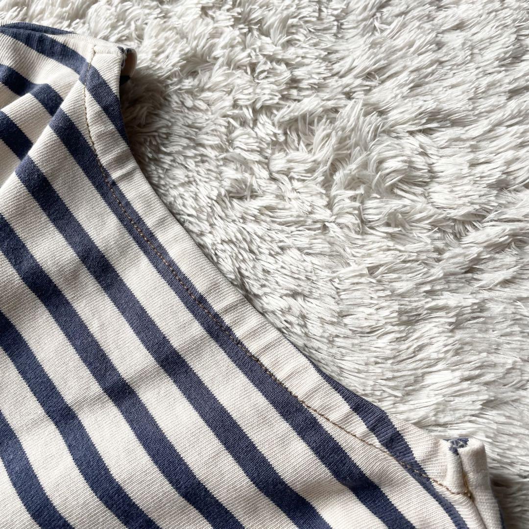 MHL 美品 カットソーボーダーワンピース 2 アイボリー ブルー