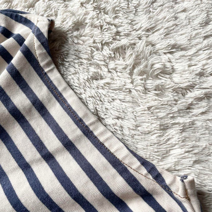 MHL 美品 カットソーボーダーワンピース 2 アイボリー ブルー