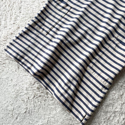 MHL 美品 カットソーボーダーワンピース 2 アイボリー ブルー