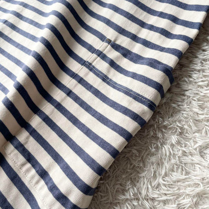 MHL 美品 カットソーボーダーワンピース 2 アイボリー ブルー