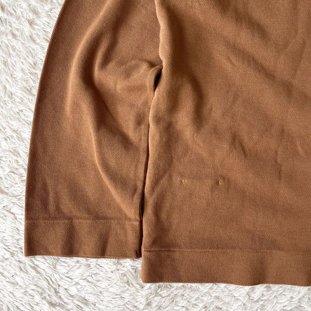 45R 極美品 スーピマカノコの33色四角ポロ 3 茶