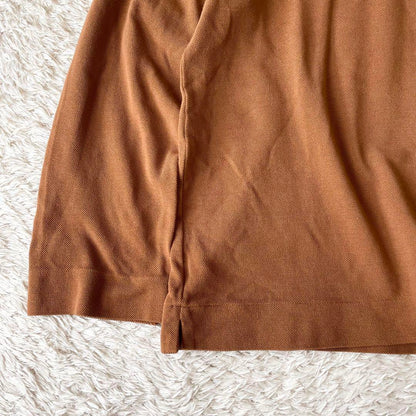 45R 極美品 スーピマカノコの33色四角ポロ 3 茶