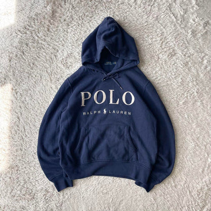 ラルフローレン 美品 現行 パーカー 刺繍ロゴ M ネイビー