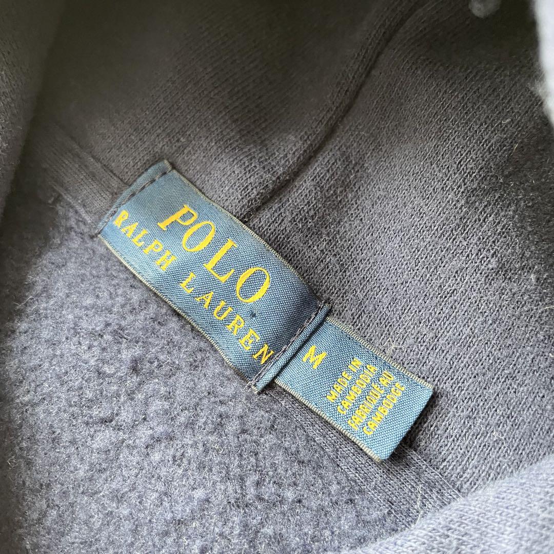 ラルフローレン 美品 現行 パーカー 刺繍ロゴ M ネイビー