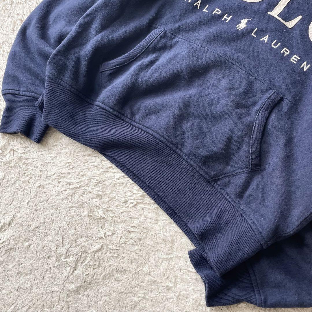 ラルフローレン 美品 現行 パーカー 刺繍ロゴ M ネイビー
