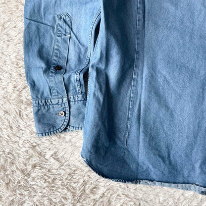 オリアン 美品 ORIAN ホリゾンタルカラー デニムシャツ S シャンブレー