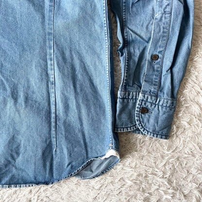 オリアン 美品 ORIAN ホリゾンタルカラー デニムシャツ S シャンブレー