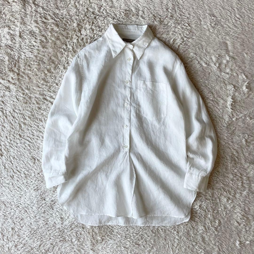 マーガレットハウエル 極美品 L/S リネンシャツ 1 白