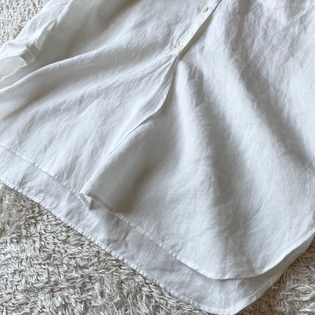 マーガレットハウエル 極美品 L/S リネンシャツ 1 白