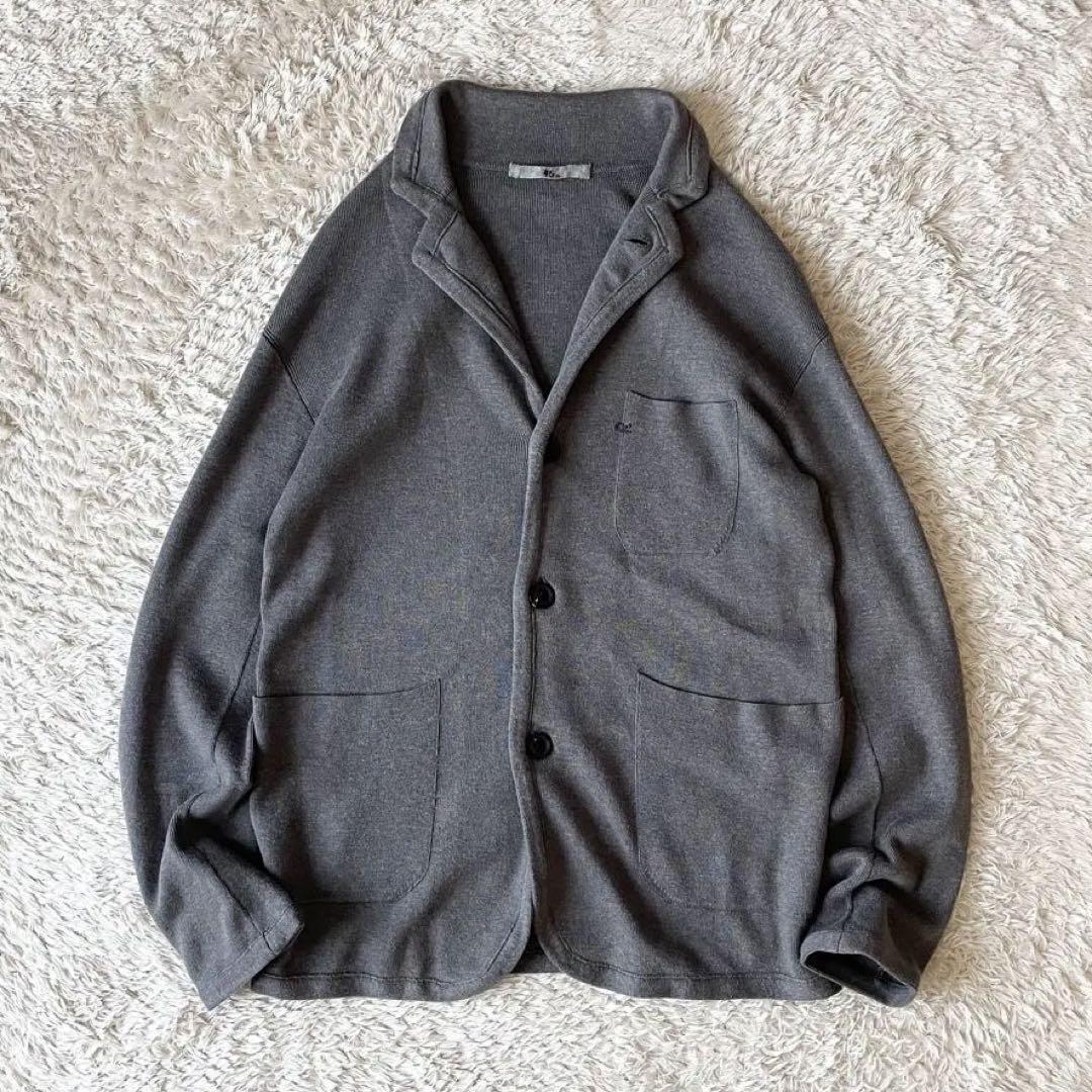 45R 美品 スビン総針ジャケット カーディガン 3 グレー