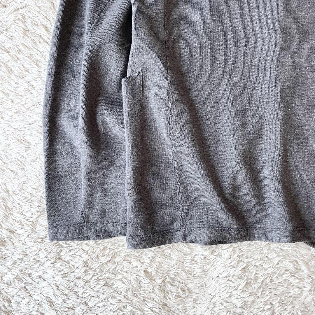 45R 美品 スビン総針ジャケット カーディガン 3 グレー