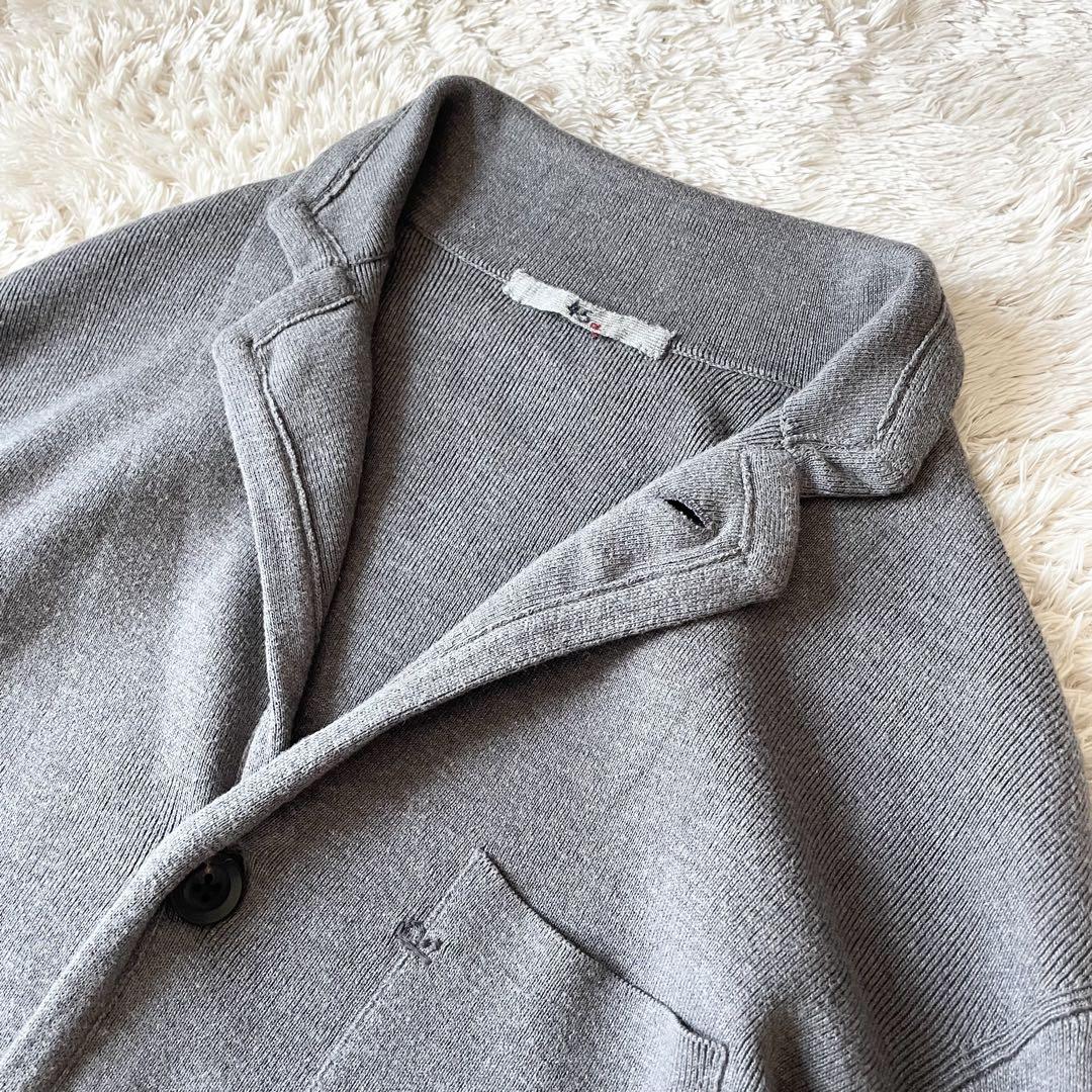45R 美品 スビン総針ジャケット カーディガン 3 グレー