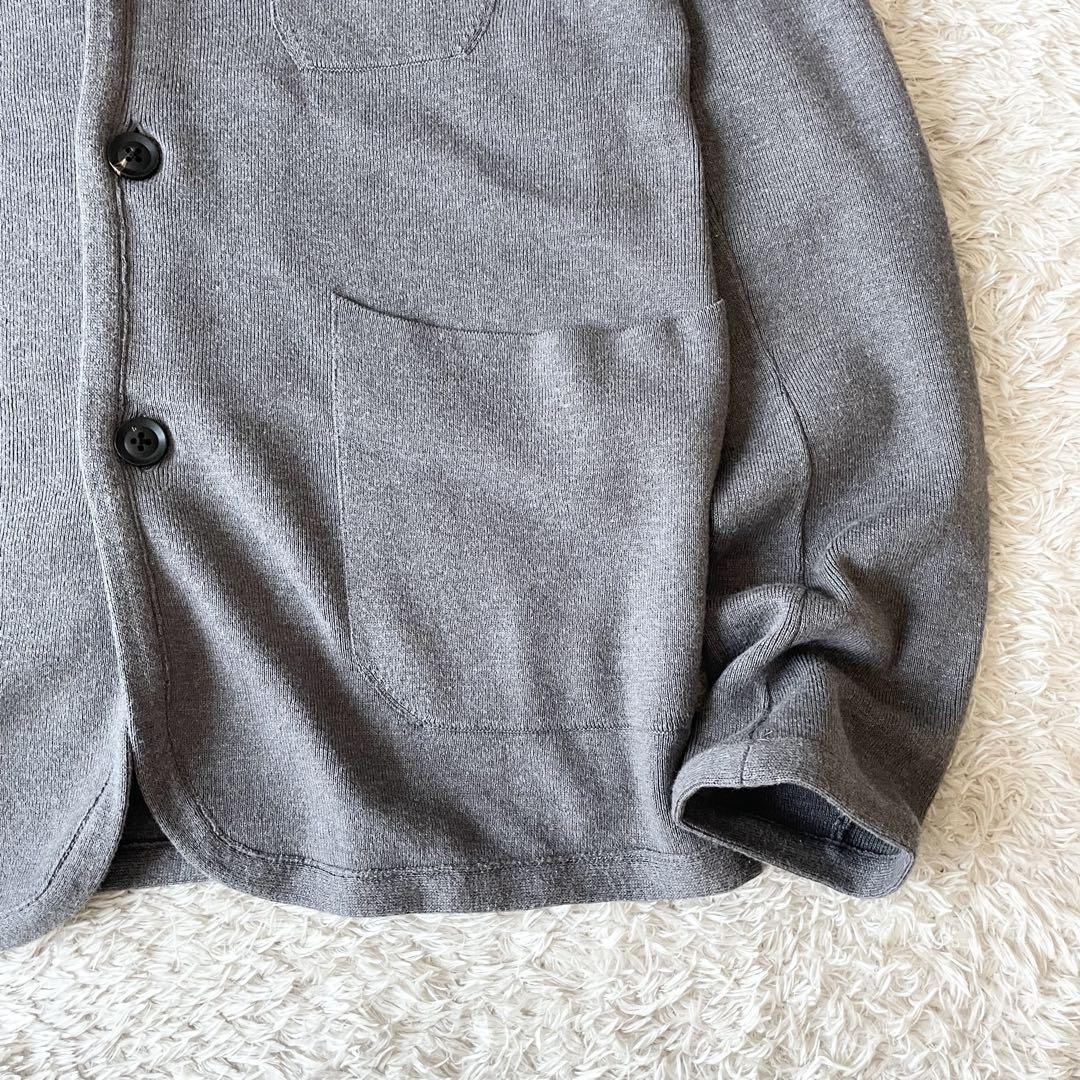 45R 美品 スビン総針ジャケット カーディガン 3 グレー