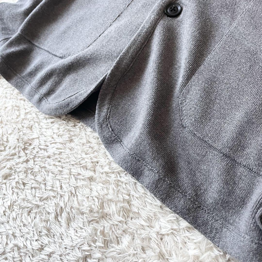 45R 美品 スビン総針ジャケット カーディガン 3 グレー