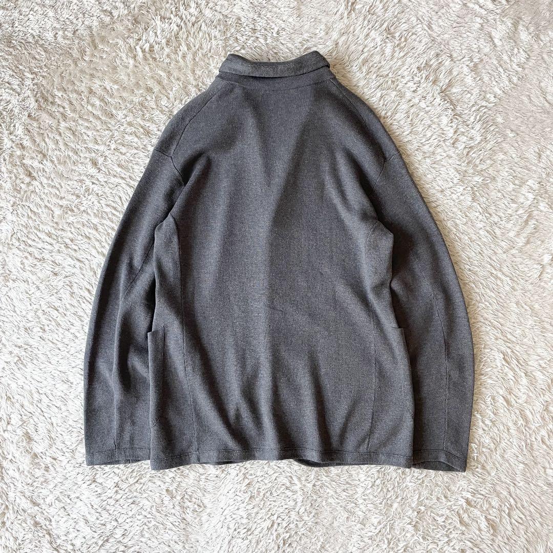 45R 美品 スビン総針ジャケット カーディガン 3 グレー