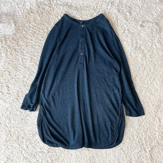 45R 美品 超ガーゼのチュニック インディゴ ワンピース