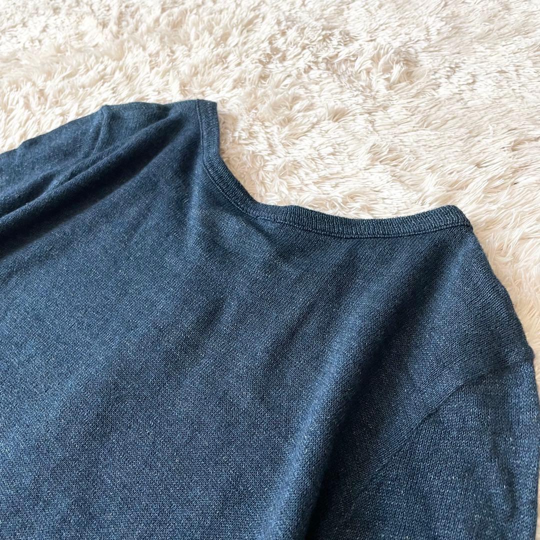 45R 美品 超ガーゼのチュニック インディゴ ワンピース