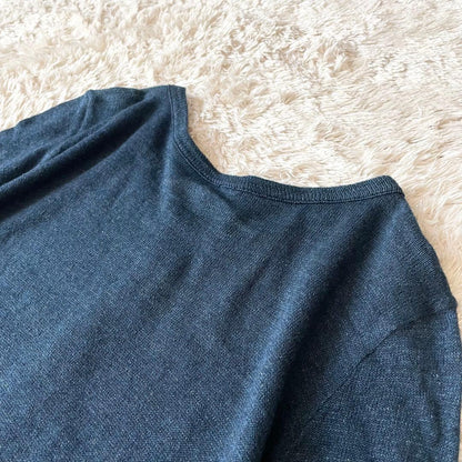 45R 美品 超ガーゼのチュニック インディゴ ワンピース