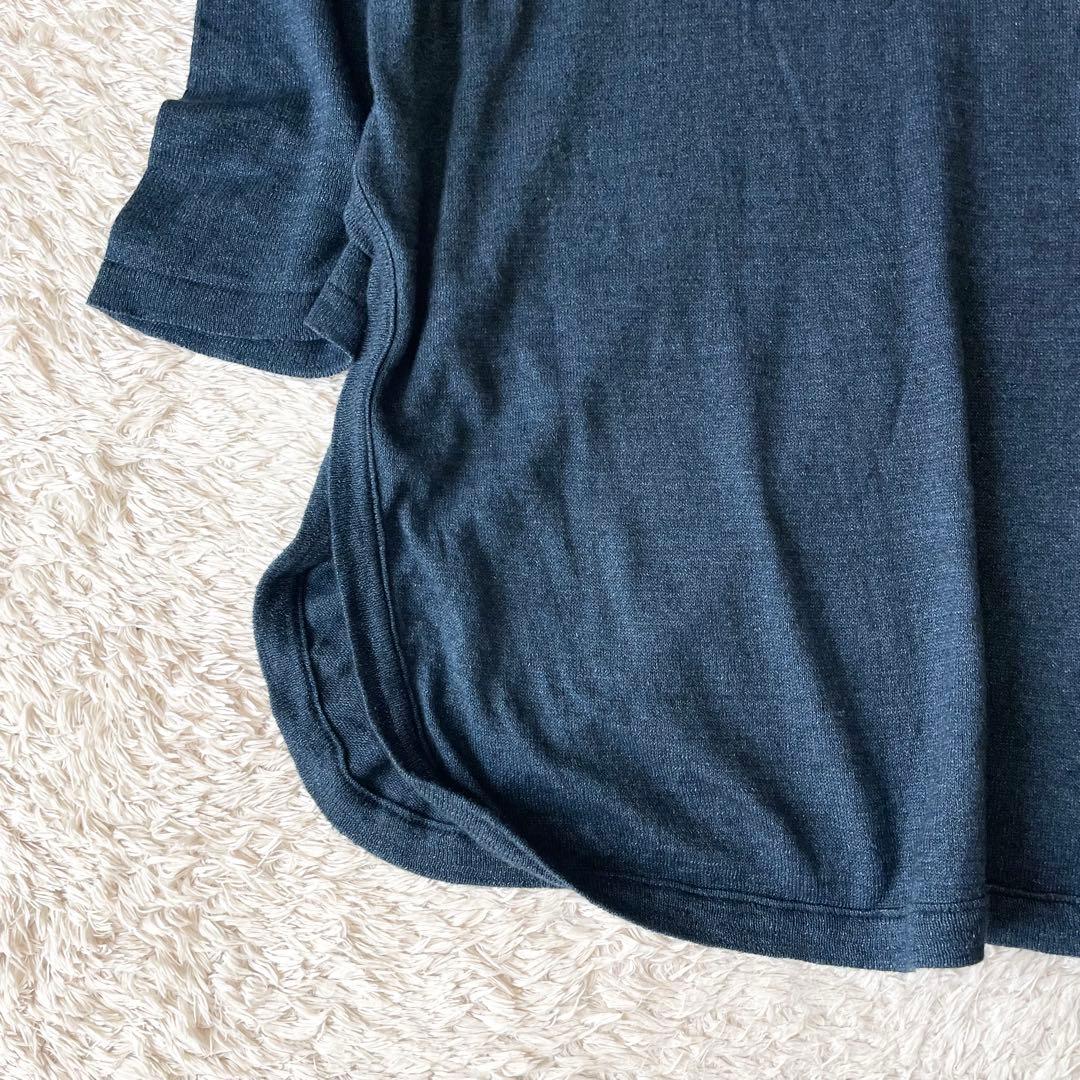 45R 美品 超ガーゼのチュニック インディゴ ワンピース