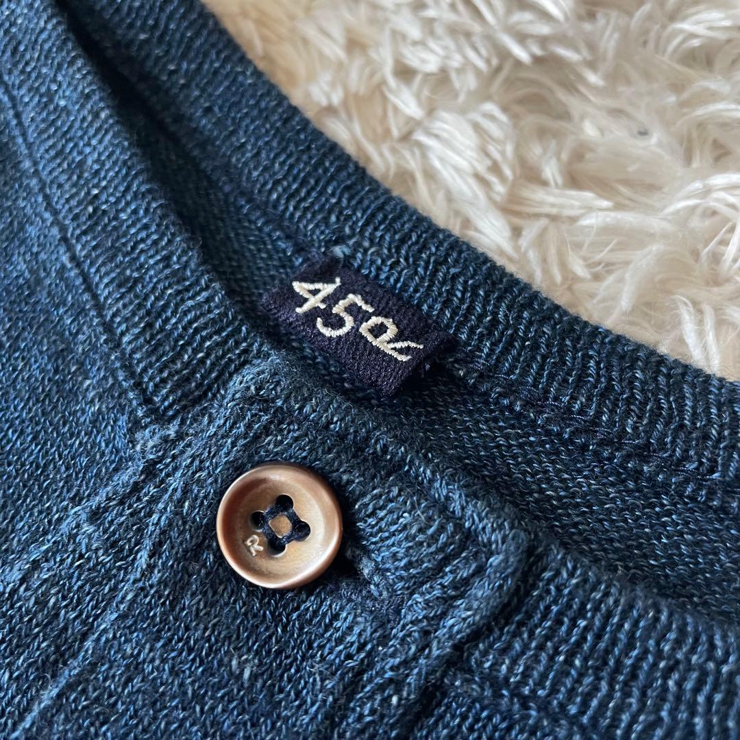 45R 美品 超ガーゼのチュニック インディゴ ワンピース