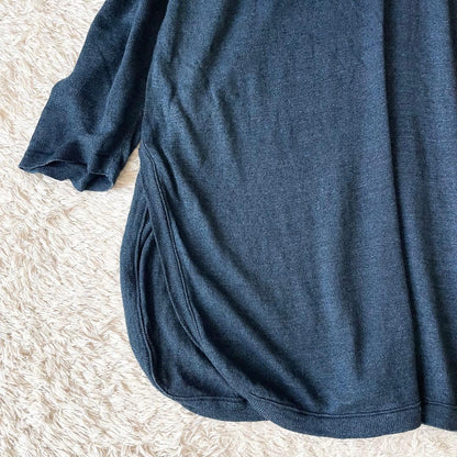 45R 美品 超ガーゼのチュニック インディゴ ワンピース