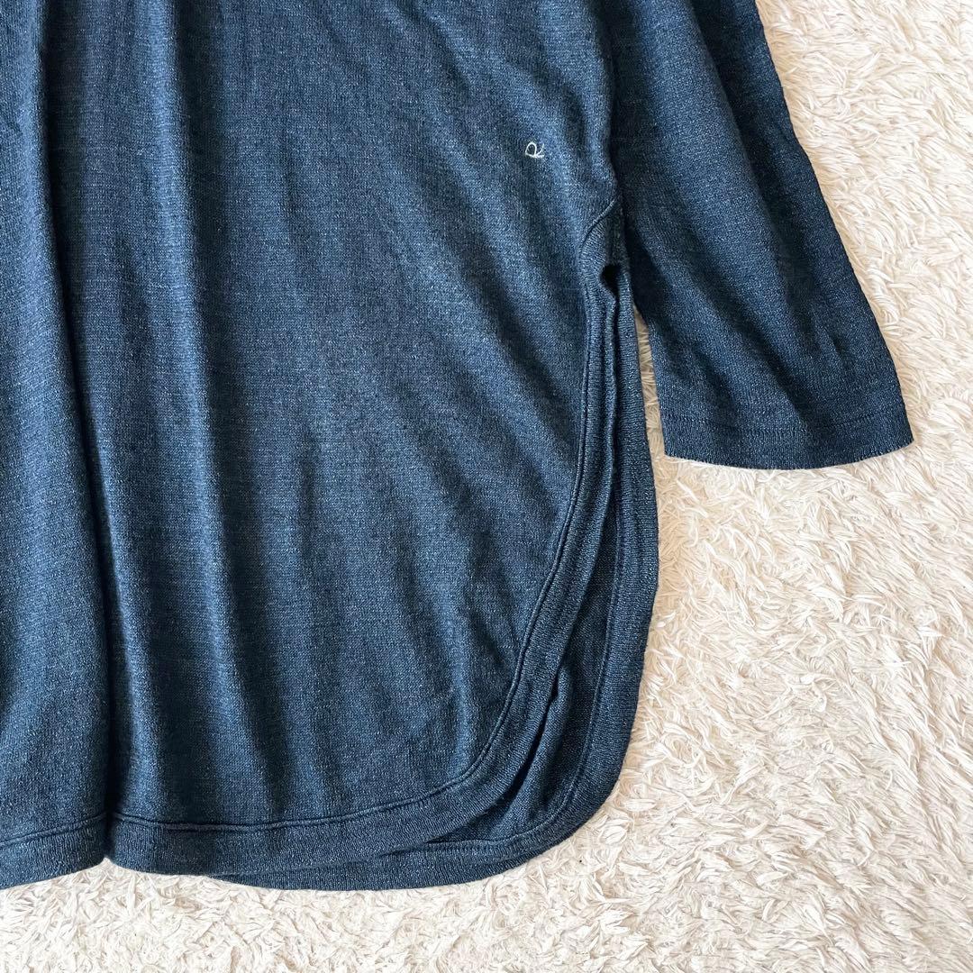 45R 美品 超ガーゼのチュニック インディゴ ワンピース