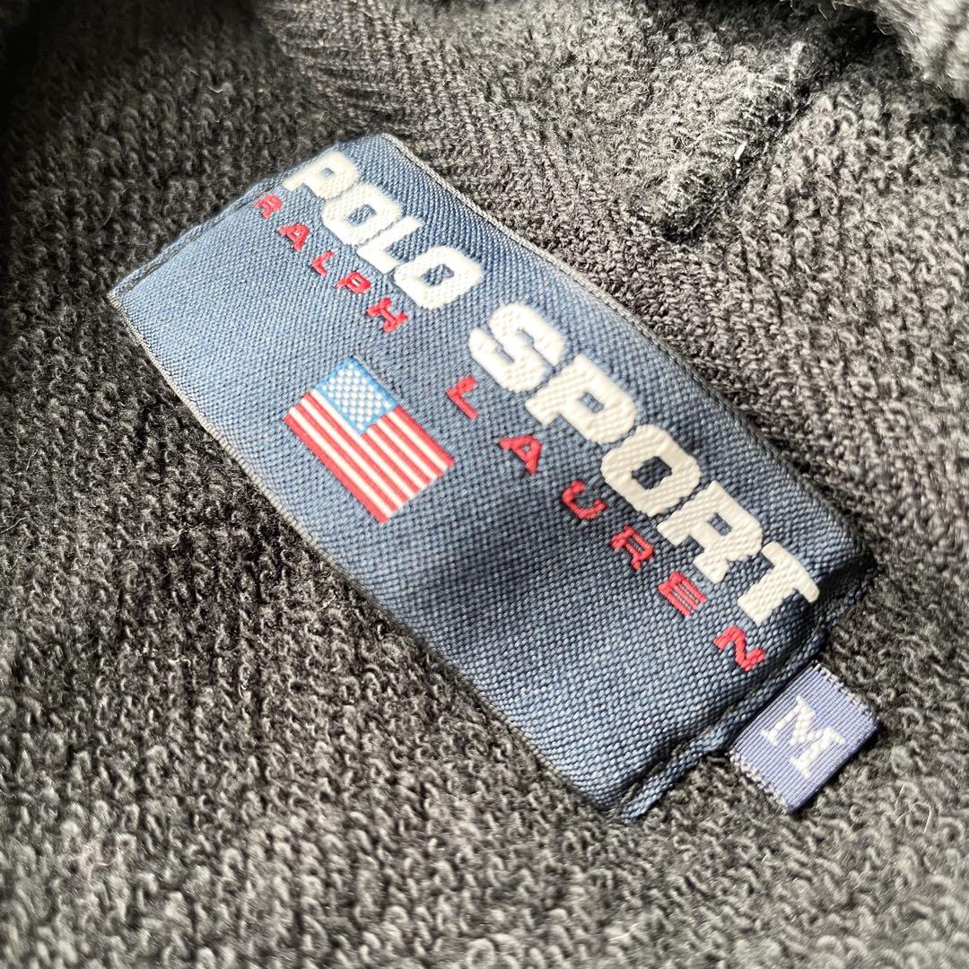 POLO SPORT   美品 90s クロップド パーカー M 黒x黒