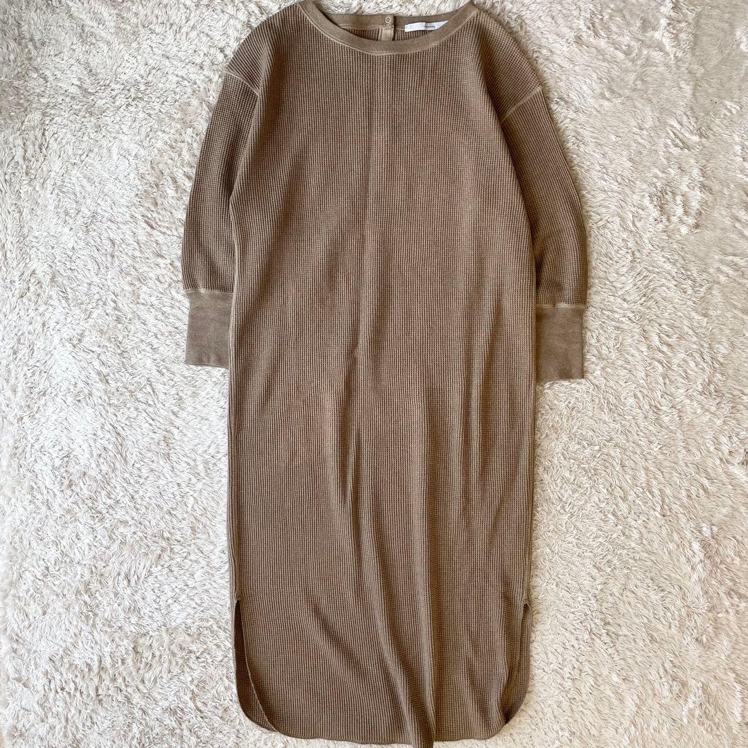 フレームワーク 極美品 ワッフルカットソーワンピース F ブラウン