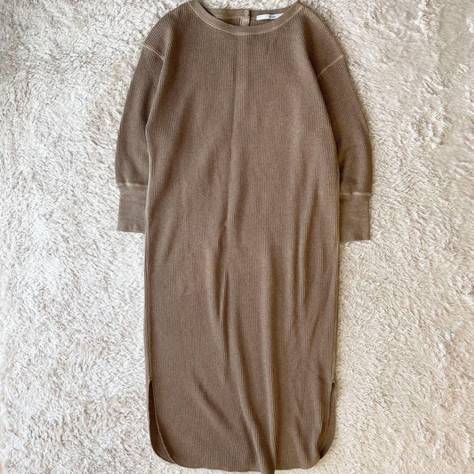 フレームワーク 極美品 ワッフルカットソーワンピース F ブラウン