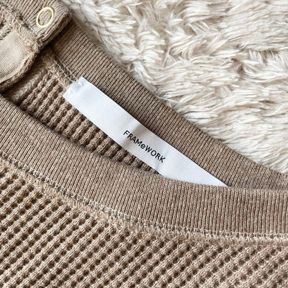 フレームワーク 極美品 ワッフルカットソーワンピース F ブラウン