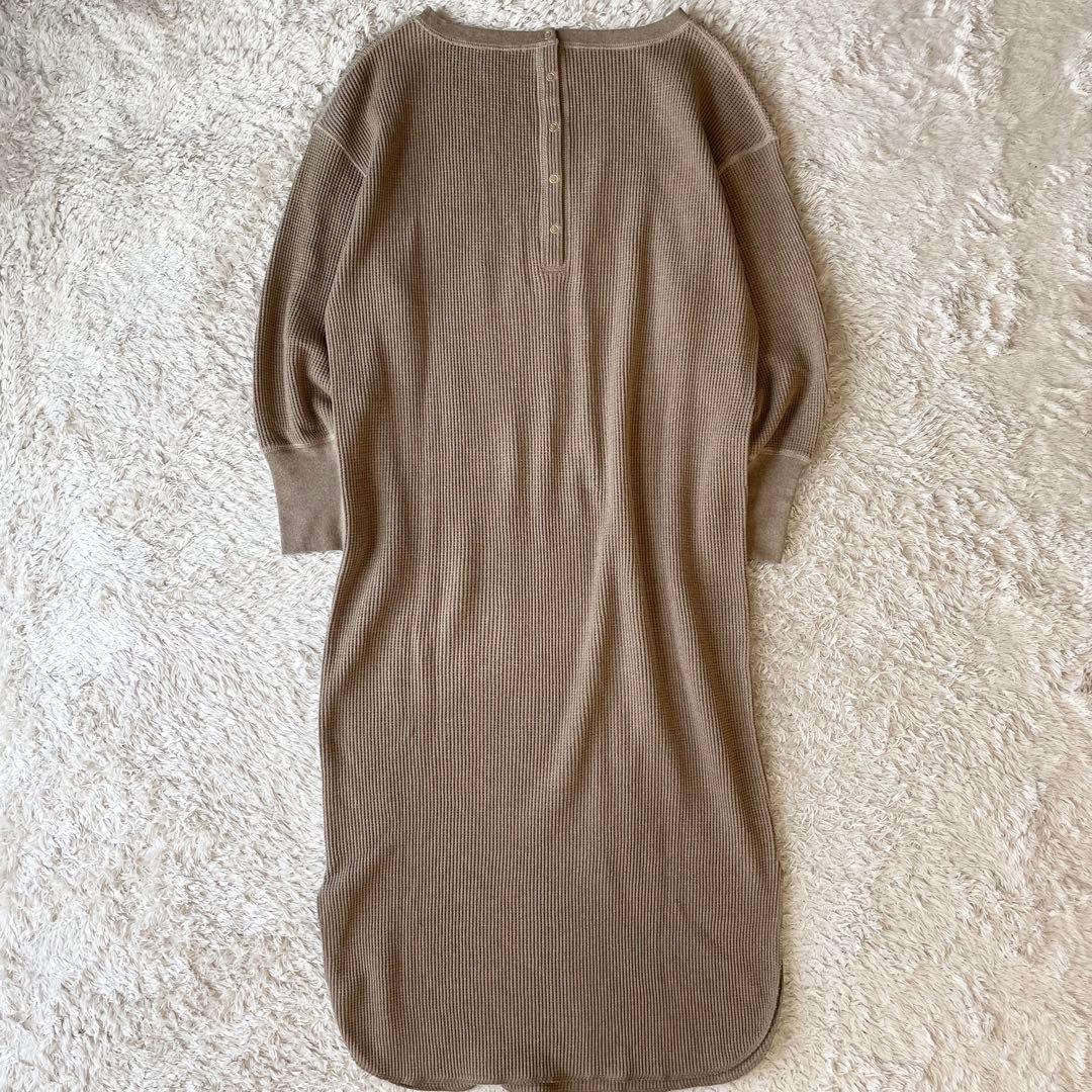 フレームワーク 極美品 ワッフルカットソーワンピース F ブラウン