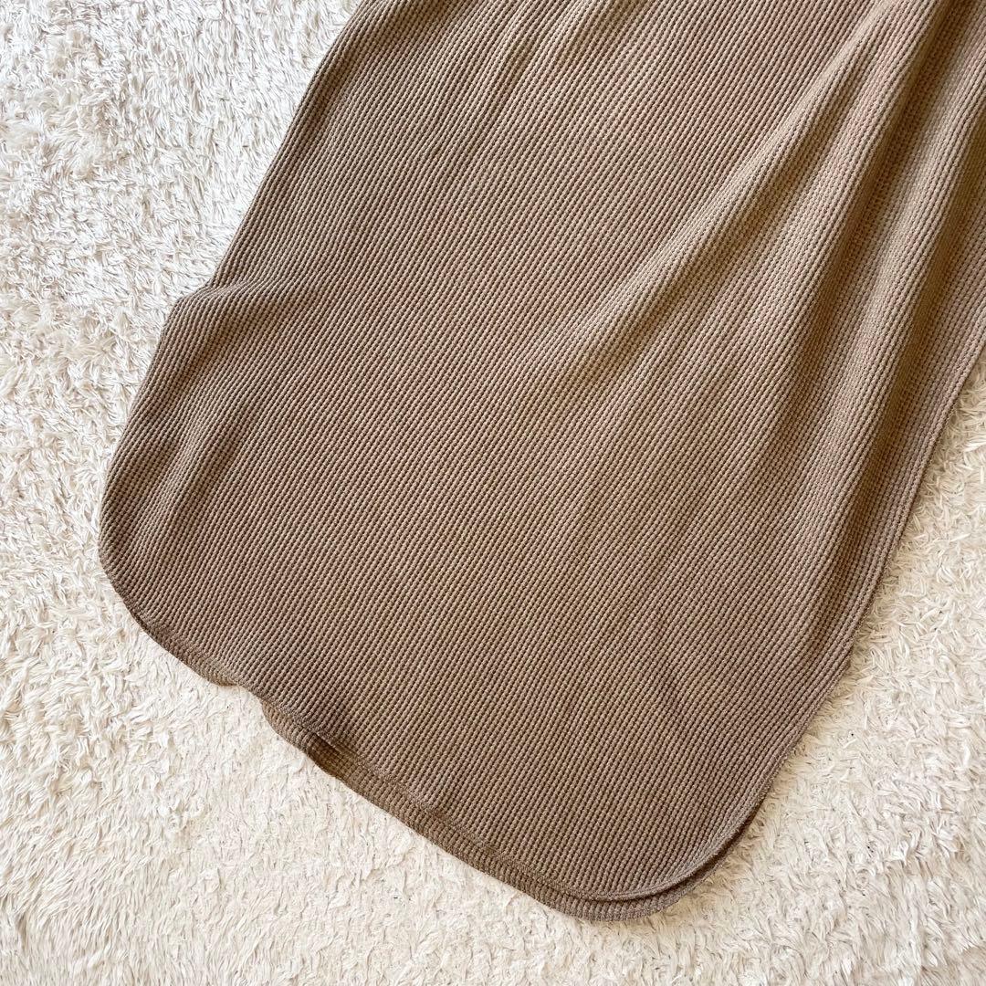 フレームワーク 極美品 ワッフルカットソーワンピース F ブラウン