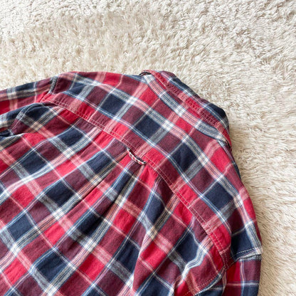 エディーバウアー 極美品 チェックシャツ M 赤青チェック ダブルフェイス