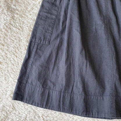 エムエイチエル 美品 MHL ファインコットンリネンスカート 1 ネイビー