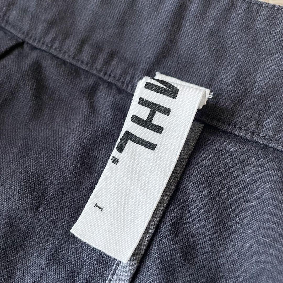 エムエイチエル 美品 MHL ファインコットンリネンスカート 1 ネイビー