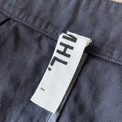 エムエイチエル 美品 MHL ファインコットンリネンスカート 1 ネイビー