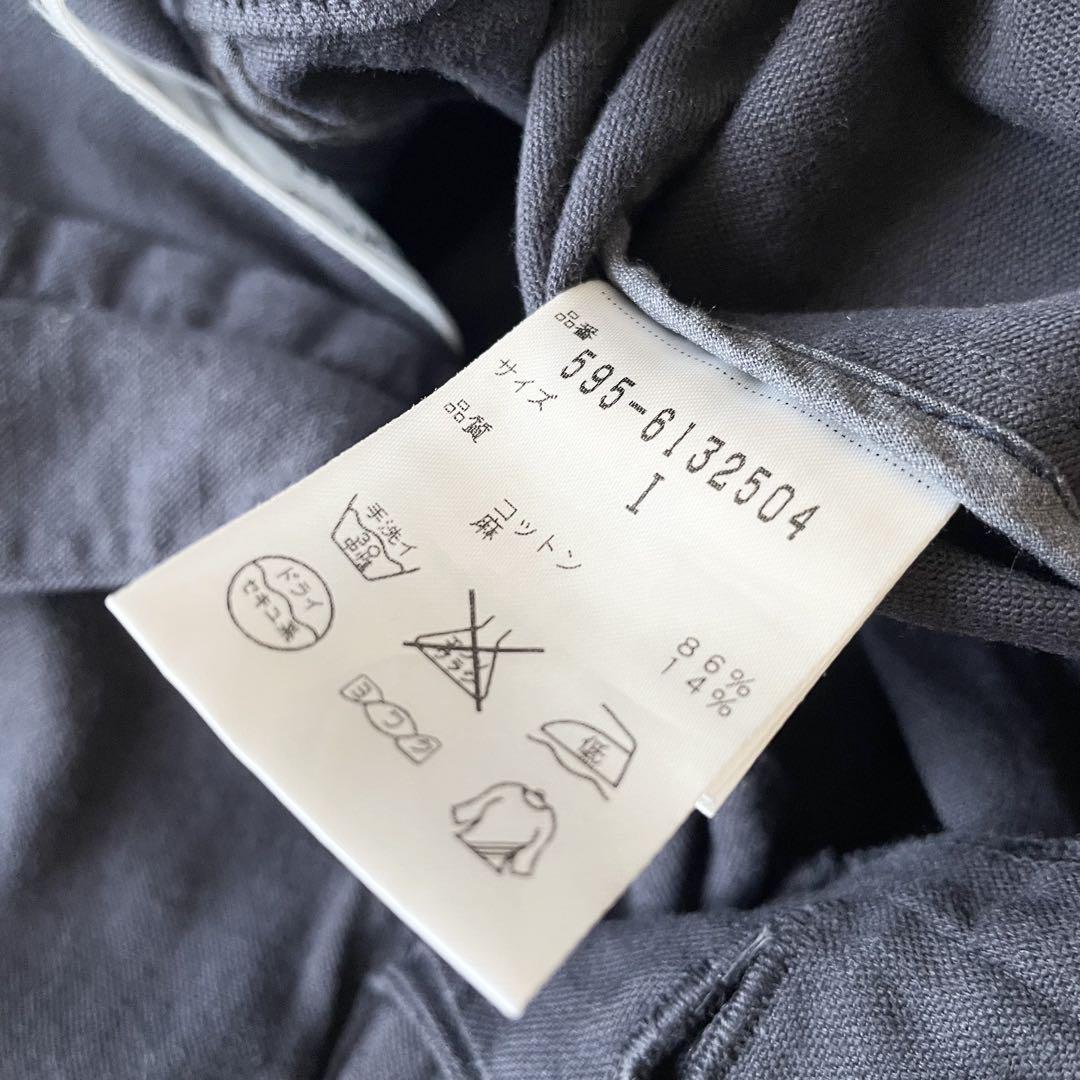 エムエイチエル 美品 MHL ファインコットンリネンスカート 1 ネイビー