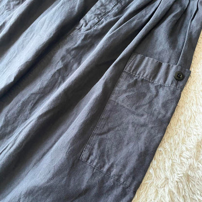 エムエイチエル 美品 MHL ファインコットンリネンスカート 1 ネイビー