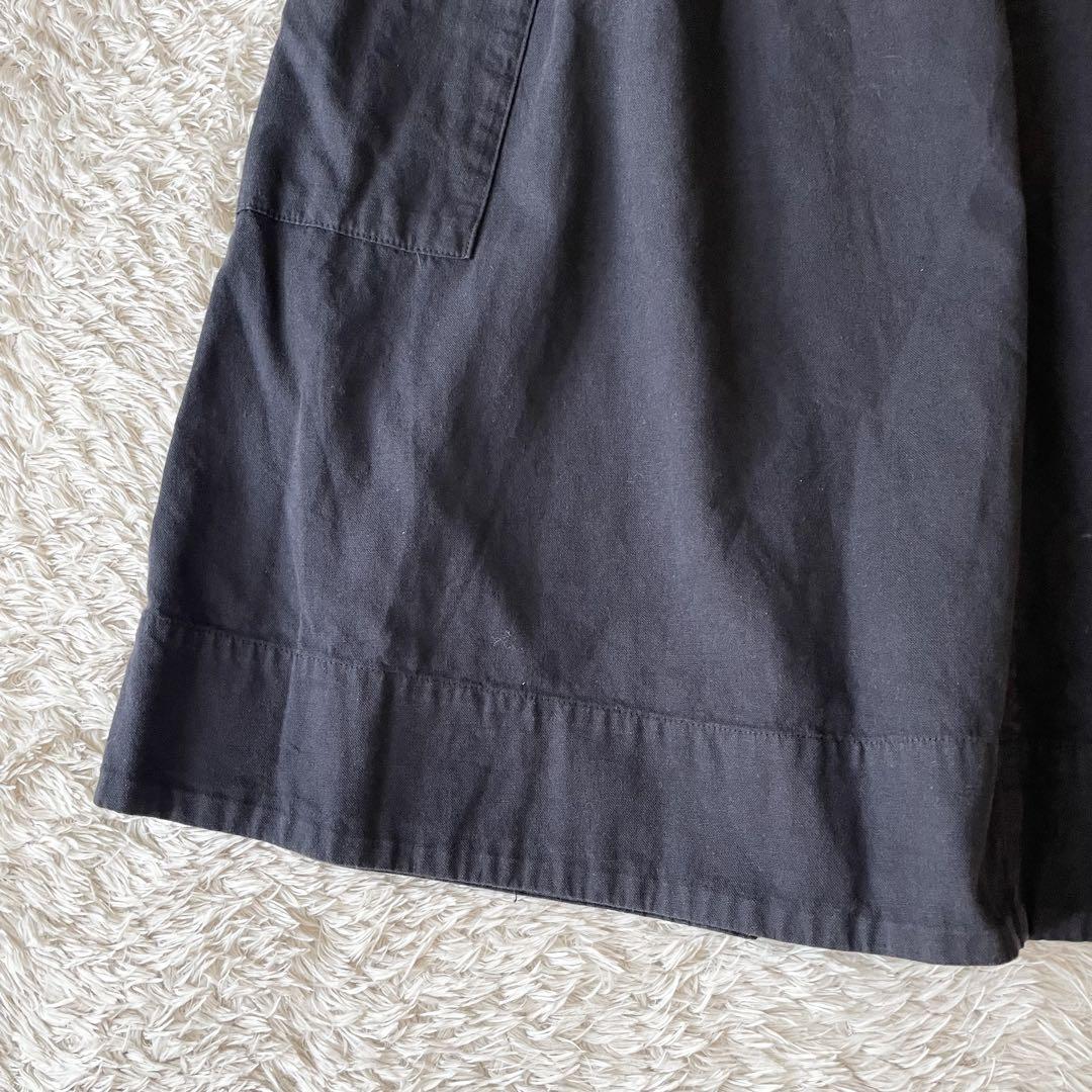 エムエイチエル 美品 MHL ファインコットンリネンスカート 1 ネイビー