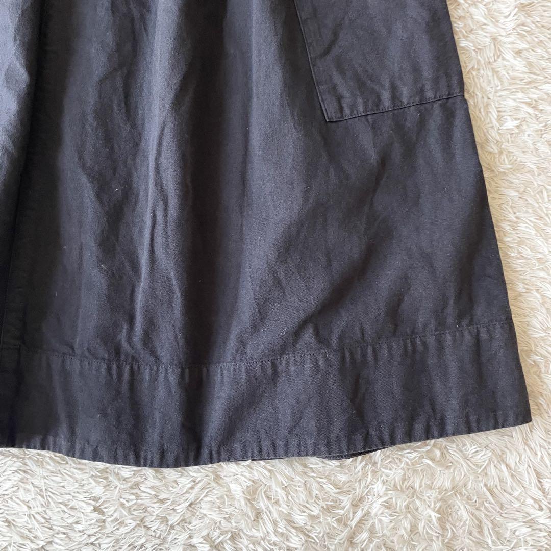 エムエイチエル 美品 MHL ファインコットンリネンスカート 1 ネイビー