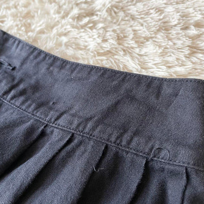 エムエイチエル 美品 MHL ファインコットンリネンスカート 1 ネイビー