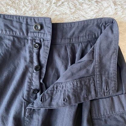 エムエイチエル 美品 MHL ファインコットンリネンスカート 1 ネイビー