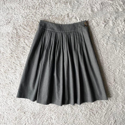 マーガレットハウエル 美品 コットンウールプリーツスカート 3 グレー