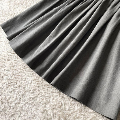 マーガレットハウエル 美品 コットンウールプリーツスカート 3 グレー