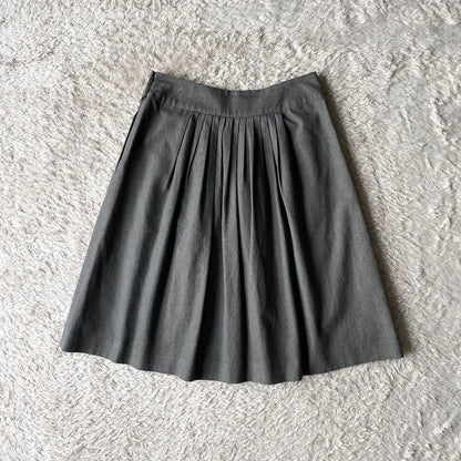 マーガレットハウエル 美品 コットンウールプリーツスカート 3 グレー