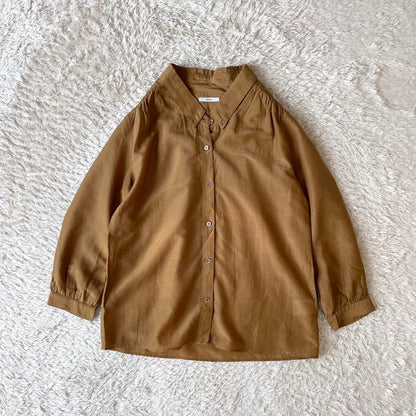 イエナ 極美品 IENA コットンシルクシアーブラウス F ゴールドブラウン